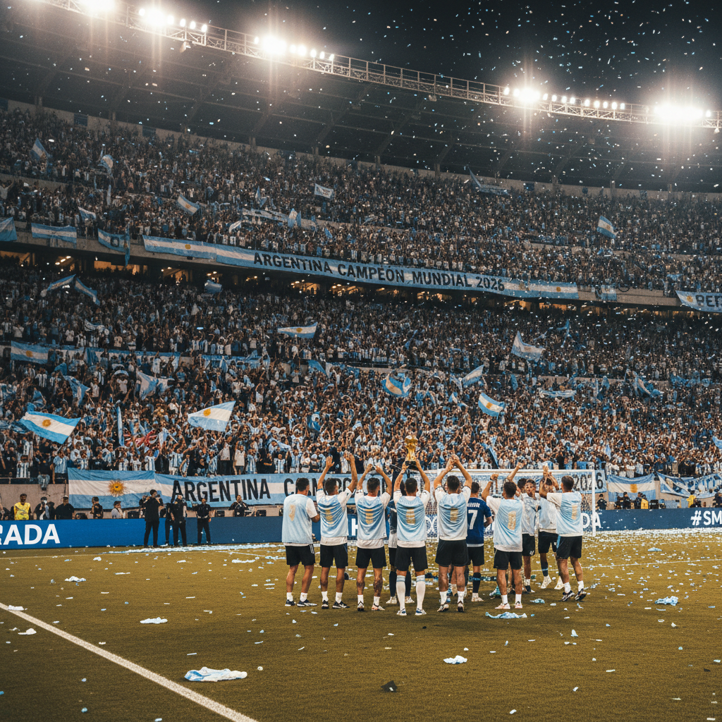 Jugadores de Argentina en acción cerca del área rival en el Mundial 2026